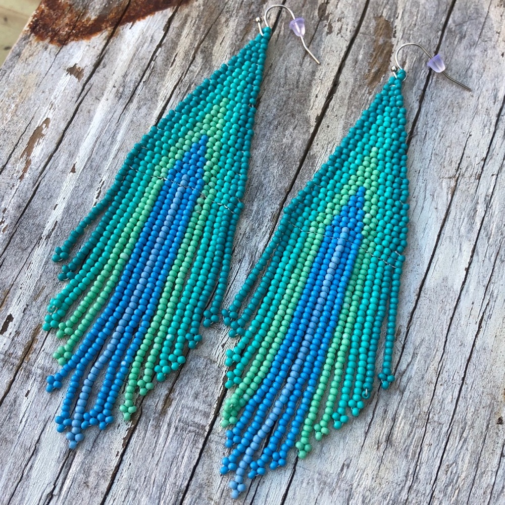FP Ombré Beaded Tassel Earrings!